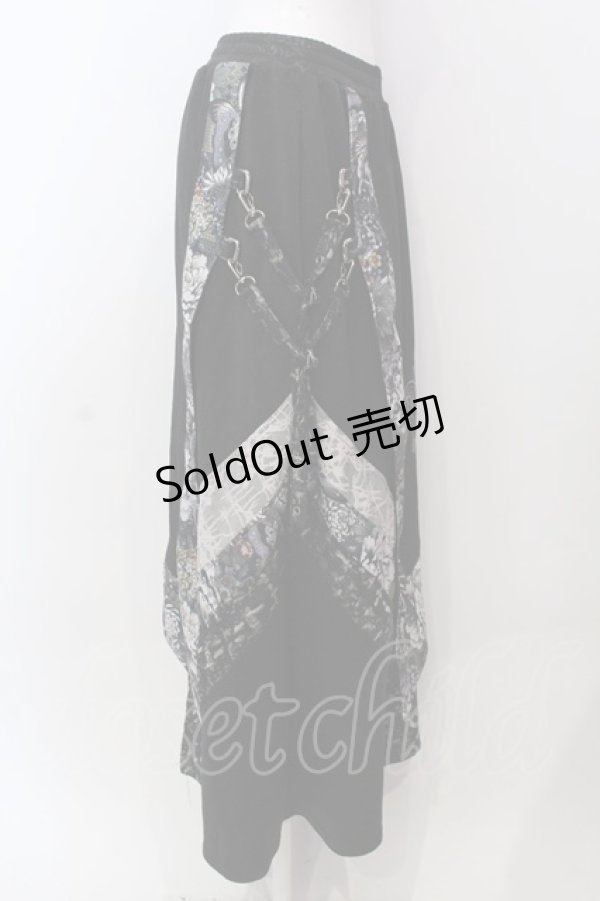 画像2: Qutie Frash / ハカマ風ロングスカート  ブラック O-25-04-10-072-QU-SK-OW-OS (2)