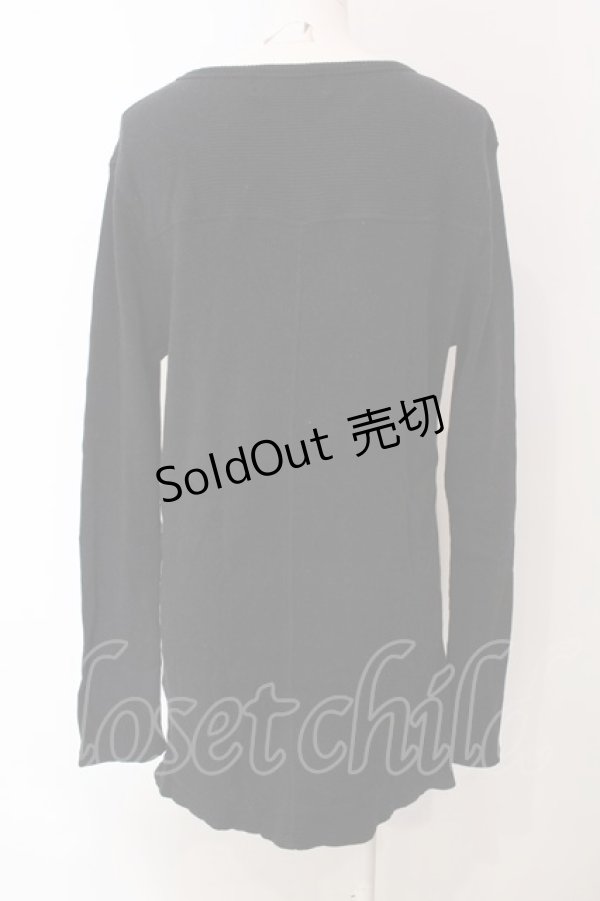 画像2: RNA / テレコロング丈スリットロンTシャツ M ブラック O-25-04-10-078-PU-TO-YM-ZT61 (2)