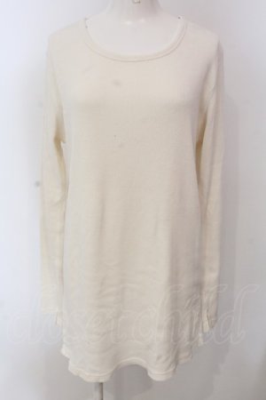 画像: RNA / テレコロング丈スリットロンTシャツ M ホワイト O-25-04-10-079-PU-TO-YM-ZT61