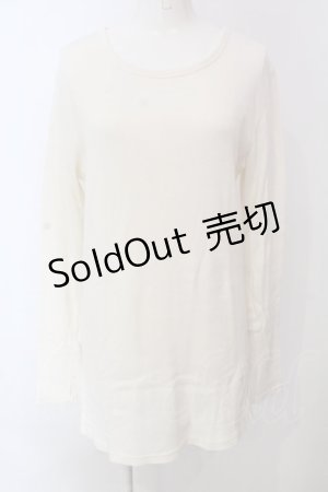 画像: RNA / テレコロング丈スリットロンTシャツ M ホワイト O-25-04-10-080-PU-TO-YM-ZT061