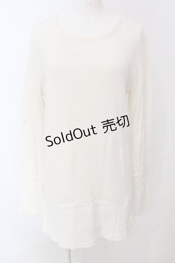 画像1: RNA / テレコロング丈スリットロンTシャツ M ホワイト O-25-04-10-080-PU-TO-YM-ZT061 (1)