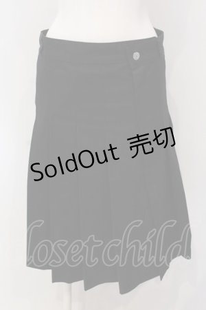 画像: RNA / ミドル丈プリーツスカート M ブラック O-25-04-10-085-PU-SK-YM-ZT059