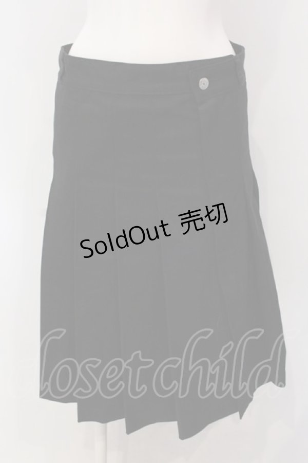 画像1: RNA / ミドル丈プリーツスカート M ブラック O-25-04-10-085-PU-SK-YM-ZT059 (1)