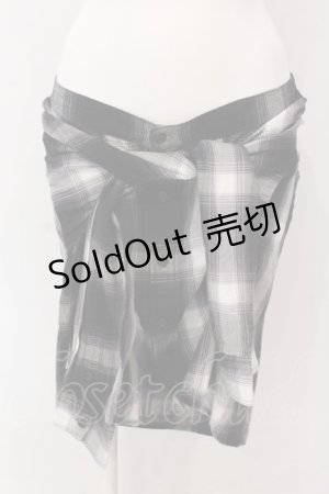 画像: 【SALE】RNA / オンブレーチェックシャツスカート M ブラック O-25-04-10-086-PU-SK-YM-ZT059