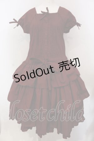 画像: Physical Drop / 3段フリルワンピース  ボルドー O-25-04-10-009-LO-OP-IG-OS