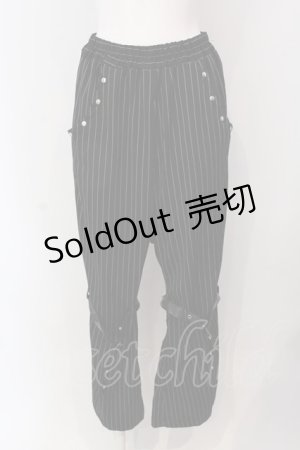 画像: Drug Honey / ベルテットストライプパンツ  ブラック O-25-04-10-087-PU-PA-OW-OS