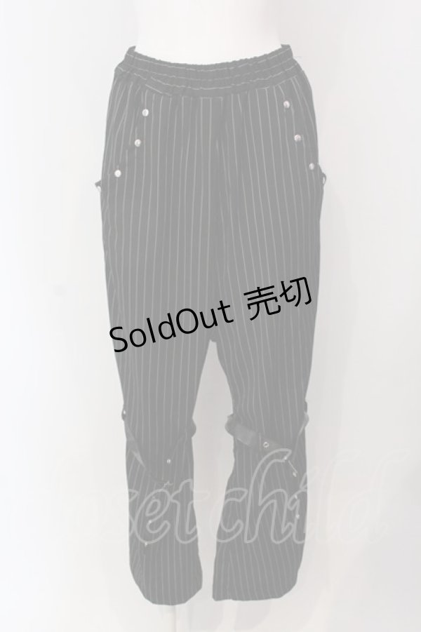 画像1: Drug Honey / ベルテットストライプパンツ  ブラック O-25-04-10-087-PU-PA-OW-OS (1)