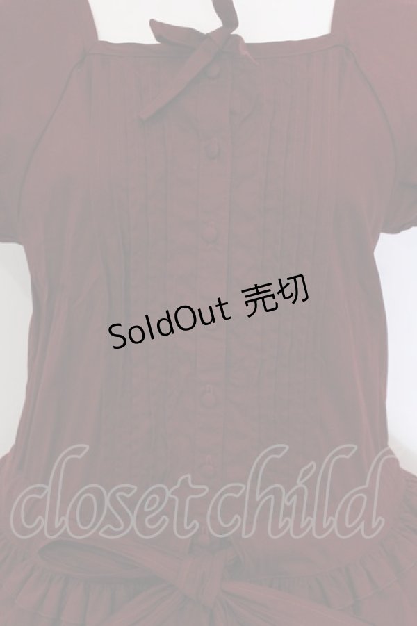 画像2: Physical Drop / 3段フリルワンピース  ボルドー O-25-04-10-009-LO-OP-IG-OS (2)