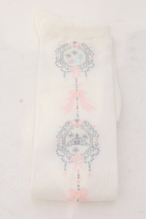 画像1: BABY,THE STARS SHINE BRIGHT / Cinderella Jewelryオーバーニーソックス  シロ O-25-04-10-092-BA-ZA-IG-OS (1)