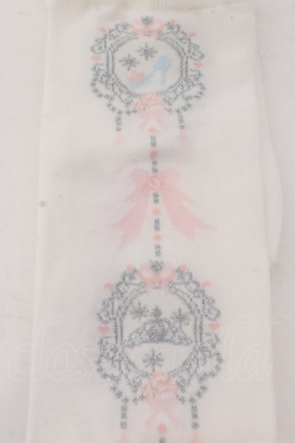 画像2: BABY,THE STARS SHINE BRIGHT / Cinderella Jewelryオーバーニーソックス  シロ O-25-04-10-092-BA-ZA-IG-OS (2)