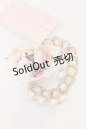 画像: metamorphose / くまちゃんブレスレット  オフシロ×フォールド×ピンク O-25-04-10-100-ME-AC-IG-OS
