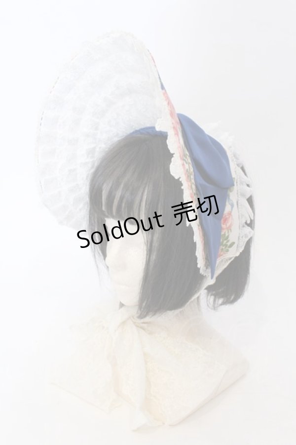 画像1: BAROQUE / Secret garden フラワーボンネット  ブルー O-25-04-10-107-EL-AC-IG-OS (1)