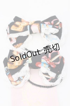 画像: metamorphose / ビスケット柄リボンヘアゴム（2個Set）  クロ O-25-04-10-114-ME-AC-OW-OS