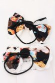 画像3: metamorphose / ビスケット柄リボンヘアゴム（2個Set）  クロ O-25-04-10-114-ME-AC-OW-OS (3)