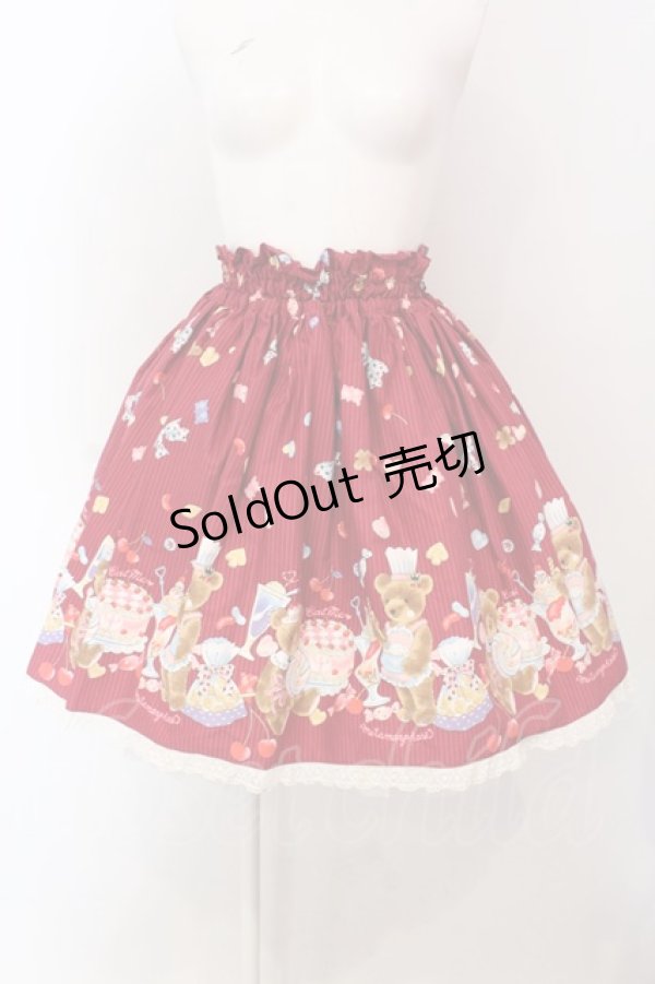 画像1: metamorphose / くまパティシエスカート  ワイン O-25-04-10-013-ME-SK-IG-OS (1)