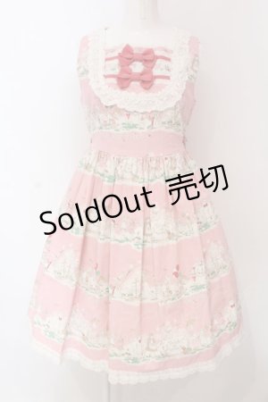 画像: BABY,THE STARS SHINE BRIGHT / ハロウィンアリス総柄ジャンパースカート  ピンク O-25-04-10-016-BA-OP-IG-OS