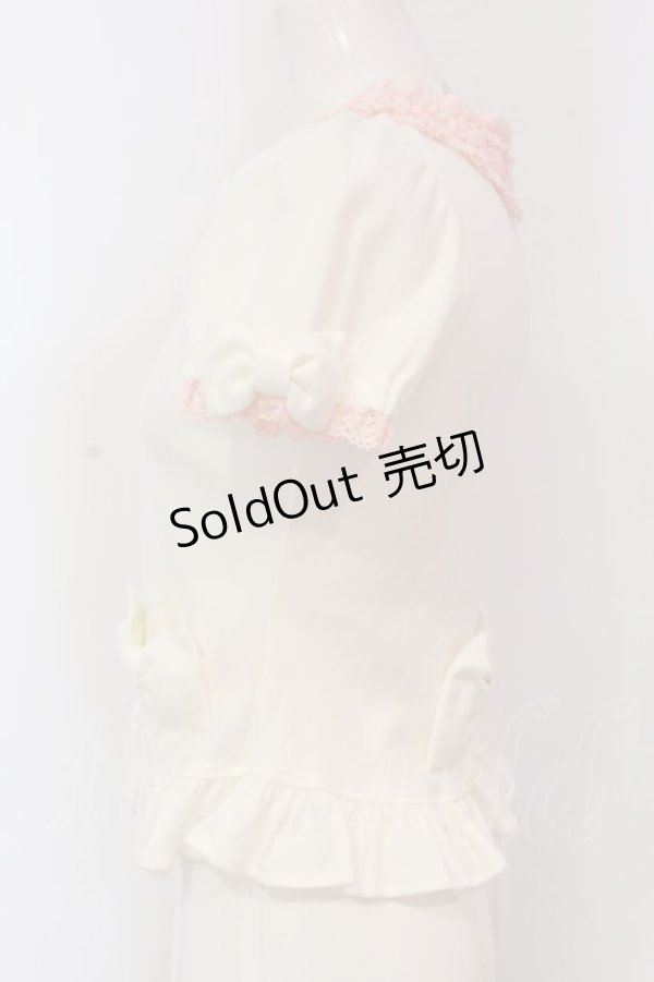画像3: Angelic Pretty / リボントッピングカットカーディガン  オフシロ×ピンク O-25-04-10-020-AP-TO-IG-OS (3)
