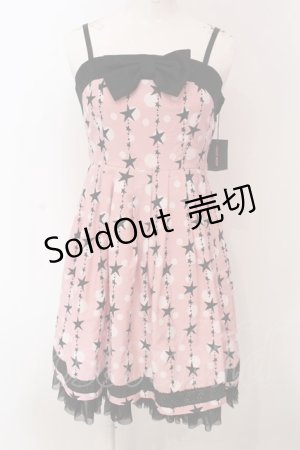 画像: PEACE NOW / スタードットキャミワンピース M ピンク×ブラック O-25-04-10-024-PU-OP-IG-OS