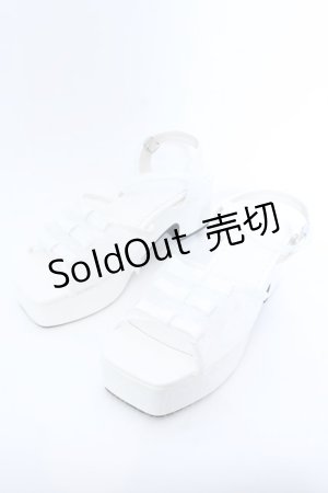 画像: DearMyLoveRose / スクエアトゥトリプルリボンサンダル 24.5cm シロ O-25-04-11-051-EL-SH-IG-ZT286