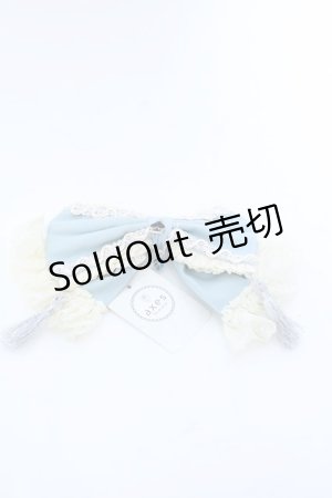 画像: axes femme / タッセルリボンヘアクリップ  サックス×生成り O-25-04-11-055-AX-AC-IG-OS