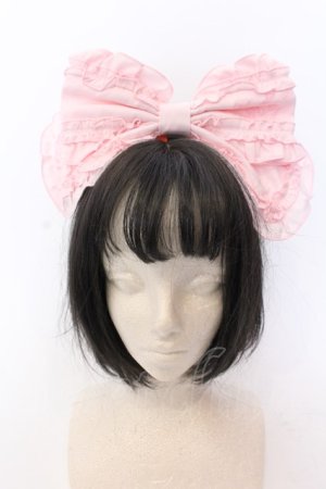 画像: Angelic Pretty / ロゴ刺繍フリルリボンカチューシャ  ピンク O-25-04-11-012-AP-AC-OW-OS