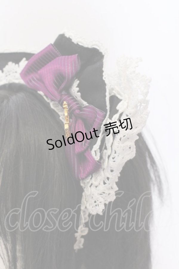 画像2: ALICE and the PIRATES / ネコ耳カフェカチューシャ  クロ×パープル O-25-04-11-017-PA-AC-IG-OS (2)