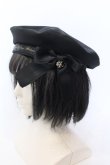 画像1: Amavel / メッセージリボン付ベレー帽  クロ O-25-04-11-021-CA-AC-OW-OS (1)