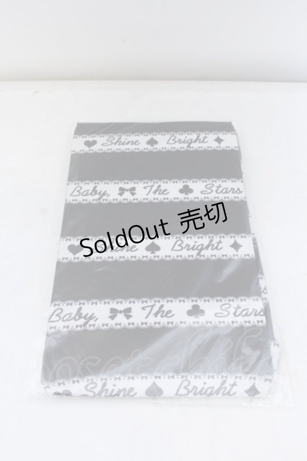 画像1: BABY,THE STARS SHINE BRIGHT / BABYトランプボーダーオーバーニーソックス  クロ×シロ O-25-04-11-038-BA-ZA-OW-OS (1)