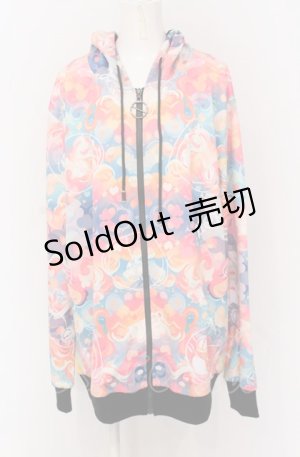 画像: NieR Clothing / 総柄ZIPパーカー F マルチ O-25-04-13-039-PU-TO-OW-ZT219