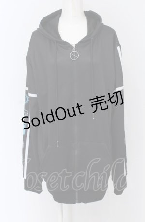 画像: NieR Clothing / 転写ZIPパーカー F ブラック O-25-04-13-042-PU-TO-OW-OS