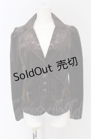 画像: axes femme / 刺繍入りクラシックベロアジャケット M ブラウン O-25-04-13-044-AX-JA-OW-OS