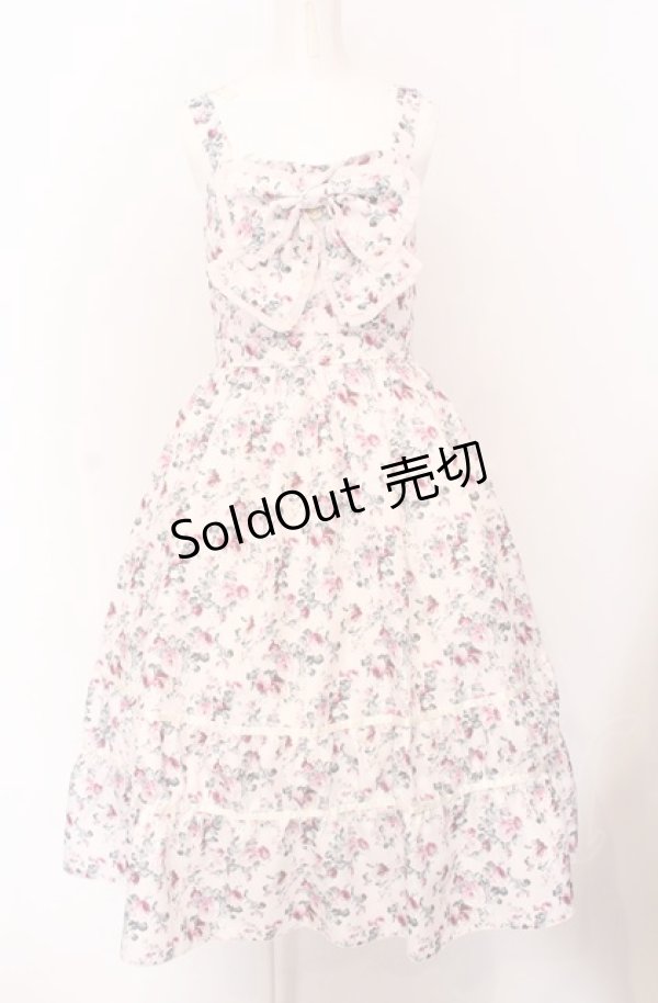 画像1: axes femme / ビッグリボン×ローズジャンパースカート【mobility限定商品】 F ピンク O-25-04-13-046-AX-OP-OW-OS (1)
