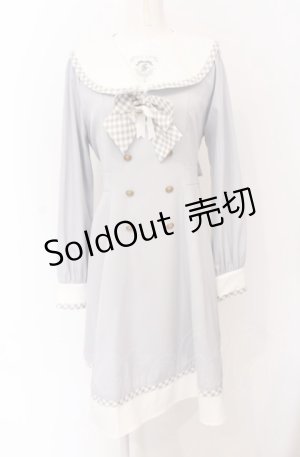 画像: Amavel / French Ginghamセーラーワンピース F サックス O-25-04-13-006-CA-OP-OW-OS