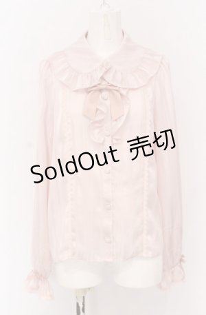 画像: axes femme kawaii / ストライプシアーブラウス M ピンク O-25-04-13-047-AX-BL-OW-OS