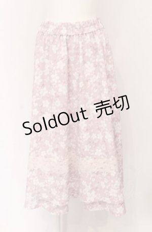 画像: axes femme / サクラ柄フレアスカート F ピンク O-25-04-13-048-AX-SK-OW-OS