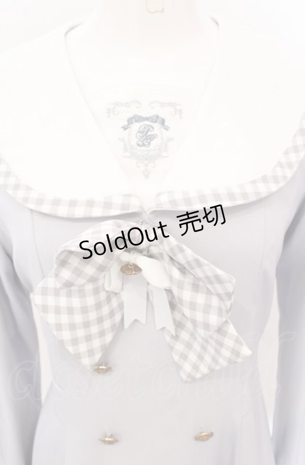 画像2: Amavel / French Ginghamセーラーワンピース F サックス O-25-04-13-006-CA-OP-OW-OS (2)