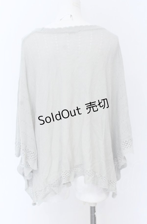 画像2: axes femme / レース×ローズ刺繍ポンチョ F グリーン O-25-04-13-055-AX-TO-OW-OS (2)