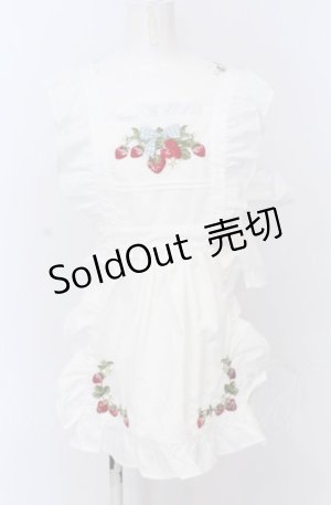 画像: axes femme kawaii / クラシックベリー刺繍エプロン M シロ O-25-04-13-056-AX-TO-OW-OS