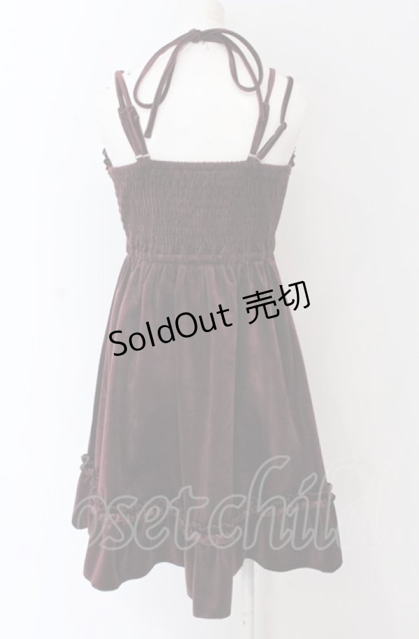画像2: axes femme POETIQUE / ベロアキャミワンピース M ワイン O-25-04-13-057-AX-OP-OW-OS (2)