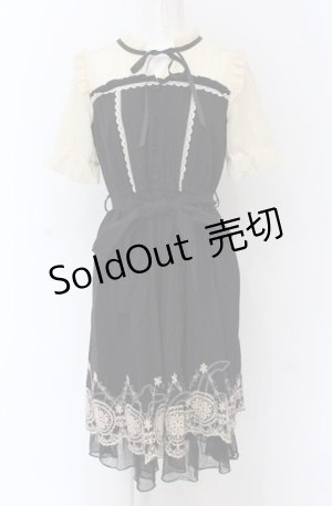 画像: axes femme POETIQUE / 裾刺繍ワンピース M クロ O-25-04-13-058-AX-OP-OW-OS