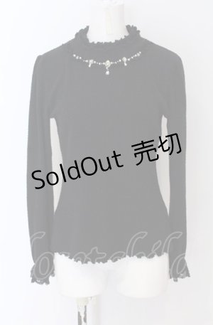 画像: axes femme / ビジュー使いテレコニットソー M クロ O-25-04-13-060-AX-TO-OW-OS