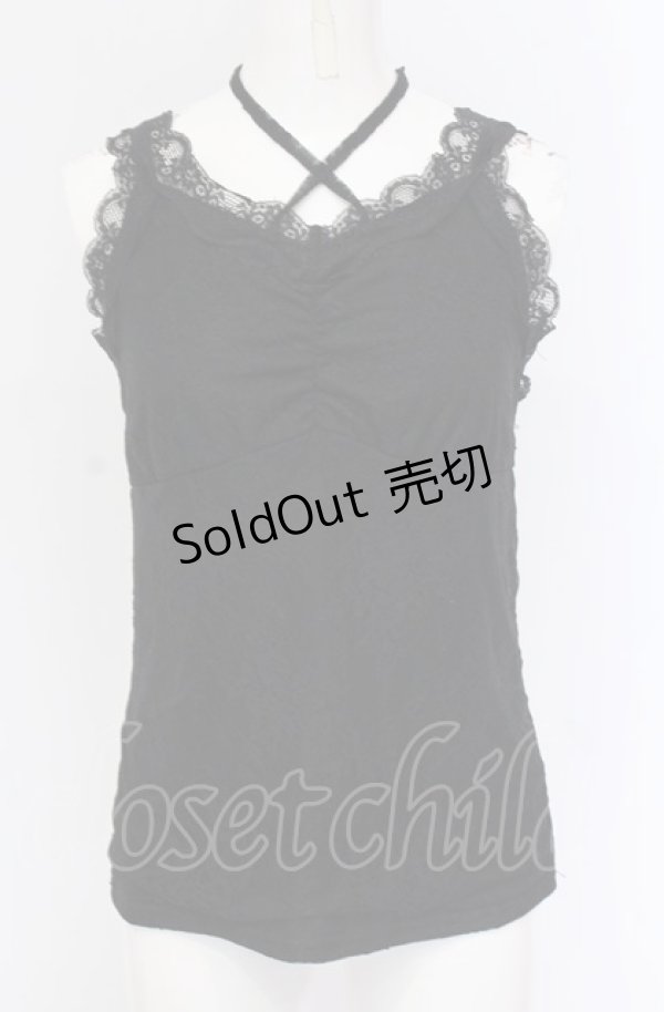 画像1: axes femme / 3WAY総レースタンクトップ F クロ O-25-04-13-063-AX-TO-OW-OS (1)