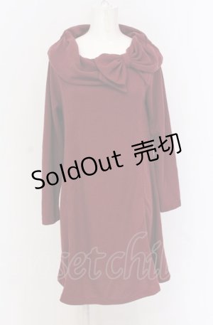 画像: axes femme / (W)リボン襟チュニック M ワイン O-25-04-13-067-AX-OP-OW-OS