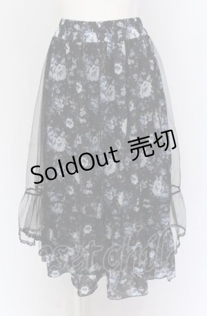 画像: axes femme / マルチWAYレース花柄スカート F ブルー×クロ O-25-04-13-069-AX-SK-OW-OS