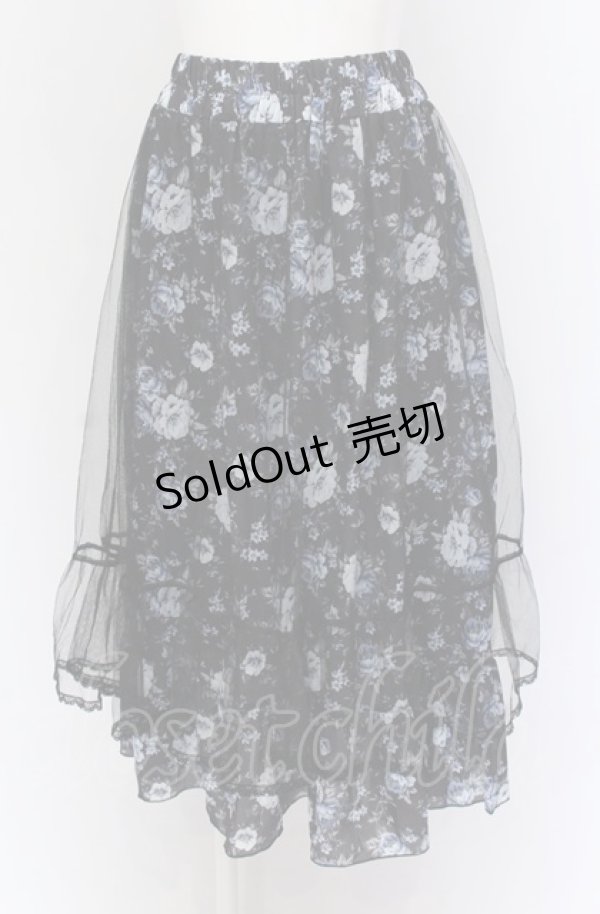 画像1: axes femme / マルチWAYレース花柄スカート F ブルー×クロ O-25-04-13-069-AX-SK-OW-OS (1)