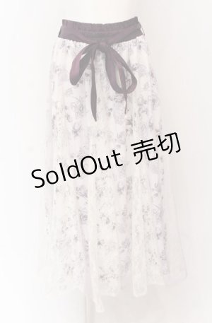 画像: axes femme / 薔薇柄チュール×レース重ねスカート F キナリ×パープル O-25-04-13-070-AX-SK-OW-OS