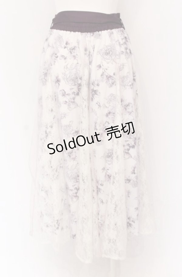 画像3: axes femme / 薔薇柄チュール×レース重ねスカート F キナリ×パープル O-25-04-13-070-AX-SK-OW-OS (3)