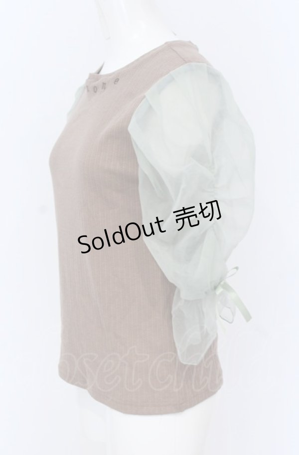 画像2: Maison de FLEUR Petite Robe canone / フルーツフィルのキャンディーカットソー M ブラウン O-25-04-13-072-EL-TO-OW-OS (2)