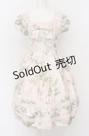 画像: JESUS DIAMANTE / メリーベルドールワンヒ゜  メリーベルローズ柄ピンク O-25-04-13-009-JE-OP-OW-OS
