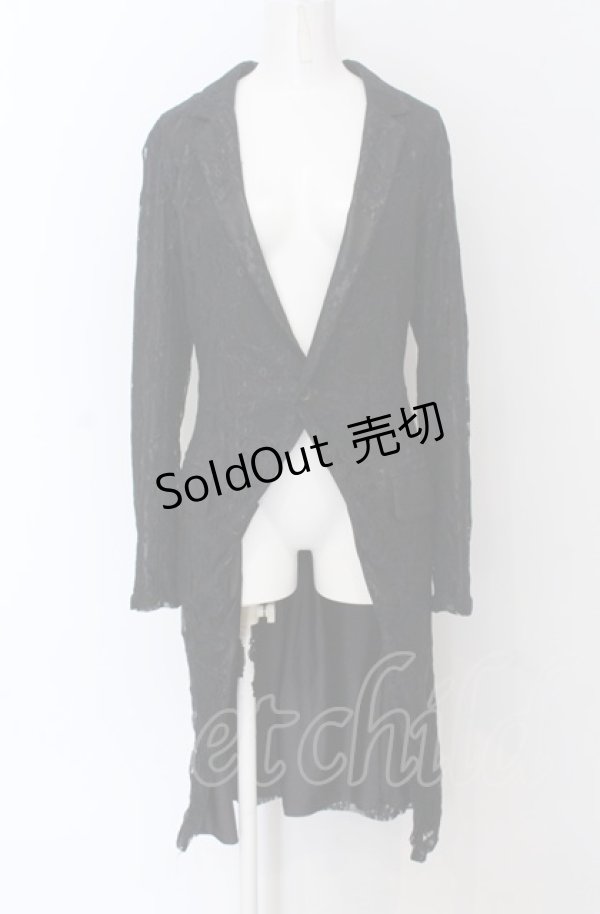 画像1: NAOTO SEVEN / 総レースロングジャケット  ブラック O-25-04-13-012-HN-JA-YM-OS (1)